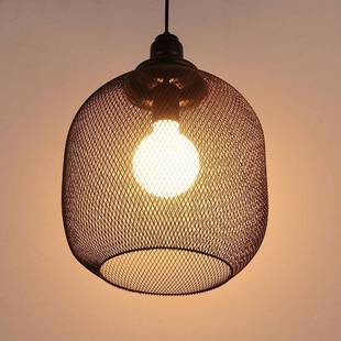 卧室BOO创意个性 业网状铁艺吊灯厅灯简小约网餐咖过工道吧台组合