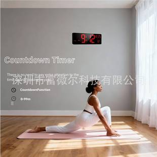 165寸多时功能电子钟数字闹大尺寸客厅F3016挂钟RGB氛围灯壁.挂式