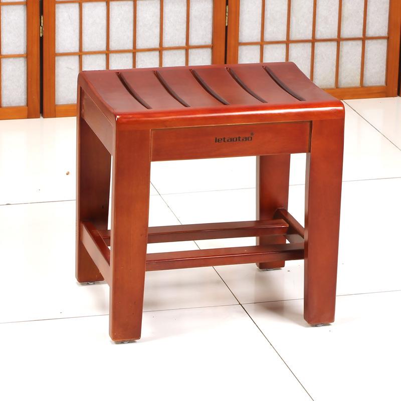 橡木浴室凳子人孕老妇滑洗澡防HIS凳实木凳小凳防水淋浴房木矮凳