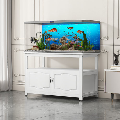 鱼缸柜子底柜金属客厅欧式置物架小型水族箱铁艺鱼缸底座架子