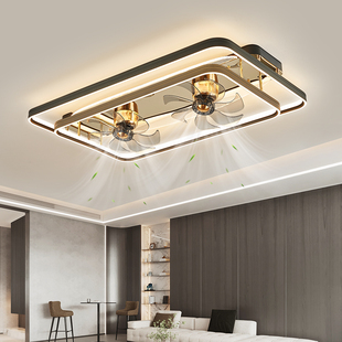 客厅风扇灯现代轻奢大气大厅主灯带风扇一体家用卧室房间全屋灯具