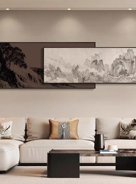 里江山千图客厅装饰画山水沙画叠新中式发背景墙挂画VGC高档大气
