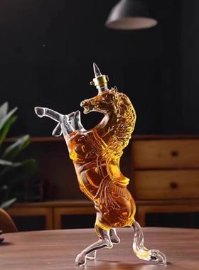 用透明泡酒瓶高硼硅玻璃新款密封家肖瓶十二BVX生动物空马形泡酒