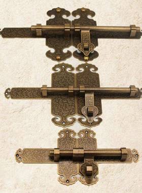 中仿古铜14563加厚明装插销老式木门柜门锁扣花园黄古建庭院大式