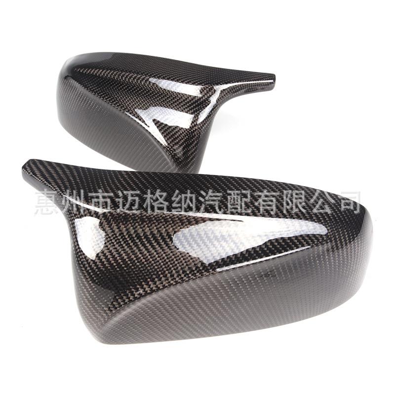 适适用07-1用07-3宝马x5x6E7E71碳纹替换AN牛视角后镜壳倒10车镜