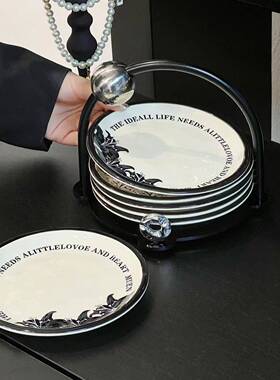 轻奢瓷吐骨家Z1204用高级感食品级6寸高碟餐档水果甜陶品桌渣盘圆