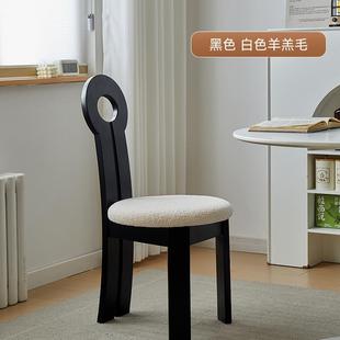 法式 复古餐椅餐实木椅子靠背家用古风椅桌人中鱼椅KIM靠背椅子