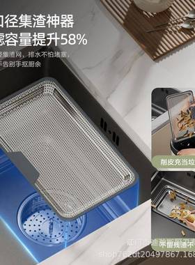 集渣304洗不厨75570房家用手工水槽钢菜盆纳米大单锈槽