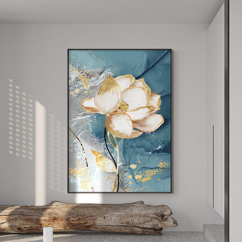 现代轻奢入户玄关装饰壁画竖版椭简晶圆过道浴室al202209瓷挂画约