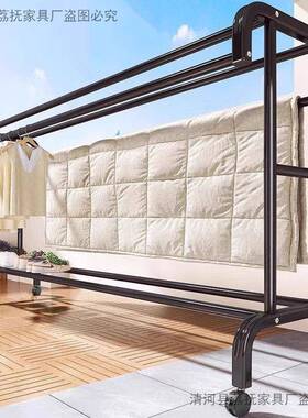 加粗落地挂架室OUS内家用卧晾衣架阳衣台室挂衣服衣置物架可移动