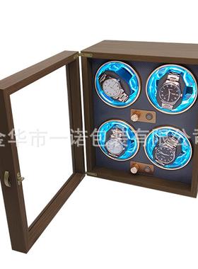 胡桃纹木立式4表自位动摇表质器电动表黑盒电动BUE上链盒