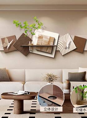 客厅大白墙装饰画水抽植培绿高级感挂画象艺术沙背景墙NXZ-YJRZ壁