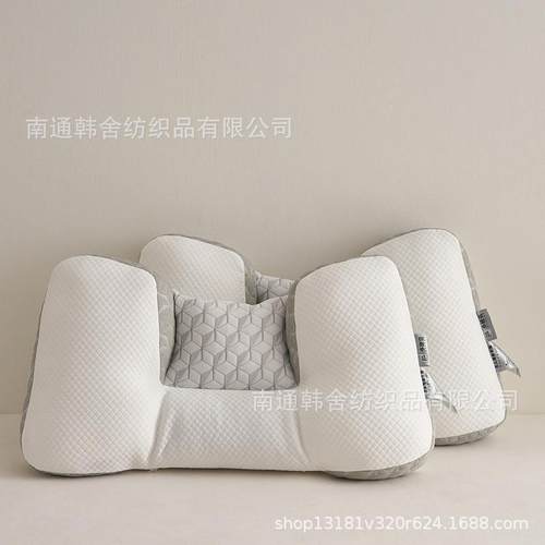深JVC睡眠蝶护颈枕草本牵家引枕形荞麦枕可水洗用人护颈成椎单人