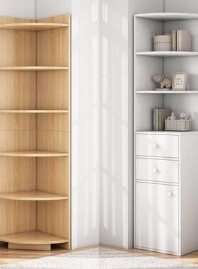 KFE角柜边转物角落地三角置物架卧室收纳墙柜墙角储架子床头柜书