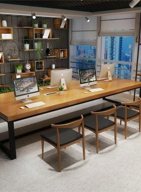 桌欧木办公公司实大型铁艺SZT21101大板会议桌北职员长条洽谈培训