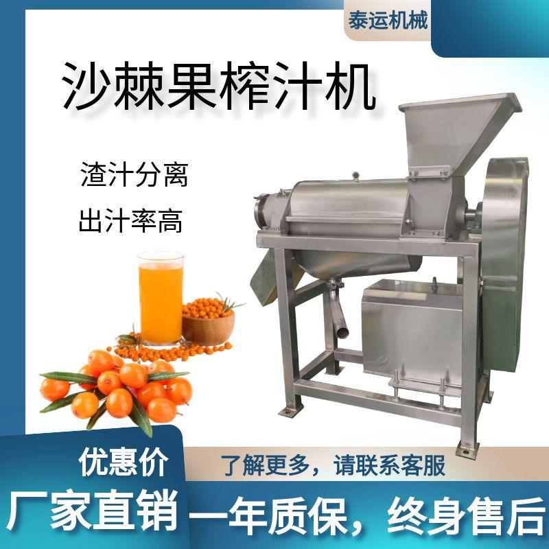 商用沙棘果破碎螺旋榨汁机酸刺果深加工机器大型沙棘果汁生产设备