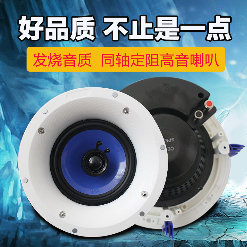 同轴定阻吸顶高音喇叭天花音响全频吊顶客厅背景音乐公共广播系统