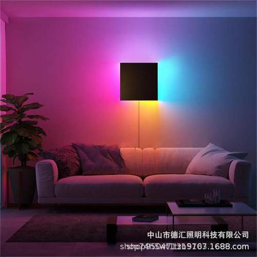 现代简约圆形方形RGB壁灯带APP遥控走廊卧室床头氛围炫彩led壁灯