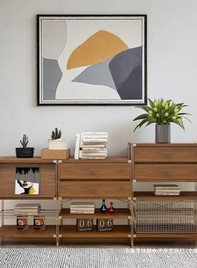 落地置物收纳柜中古风家具扫地机器人置物架客厅矮柜杂志柜陈列柜