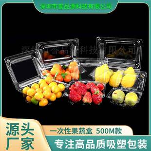 一次性水果盒带盖1斤装500M透明打包盒草莓西红柿果蔬包装盒