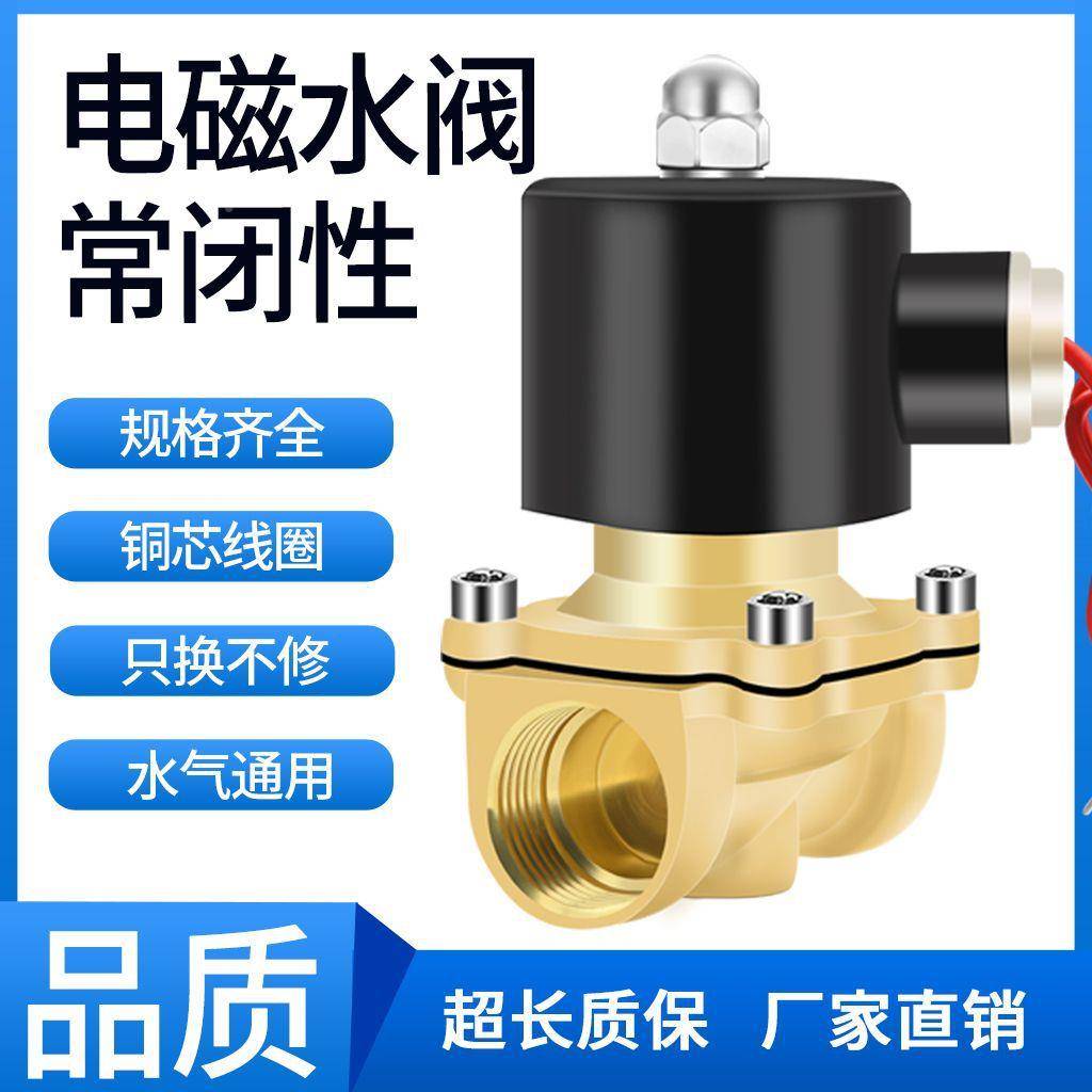 335电磁阀220v水阀24v阀门电动12v常闭4分分61寸水阀管子电控制阀