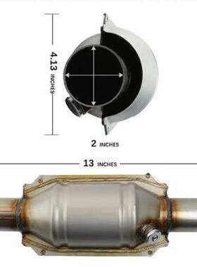 5304进出口通用0催三元催化化转换器带2O2端口和隔热罩用于2英寸