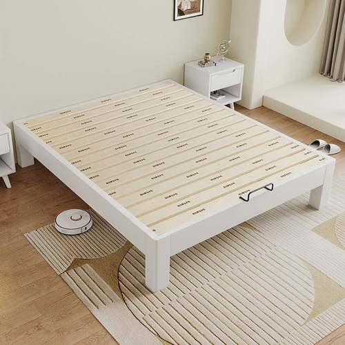 全无实木榻榻边米骨架床架床头无靠背1.2/1EKG.排5单人床民宿齐床