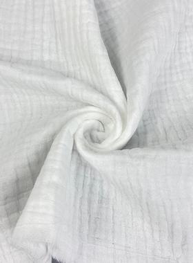 棉4全0支层加厚绉纯XOV棉泡泡纱四布布褶皱肌理宝宝毯子月子服面