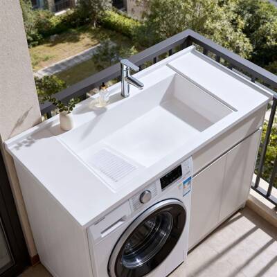 洗衣机组一合46161盆人造石阳台洗衣柜衣体衣台盆洗池带搓衣板洗