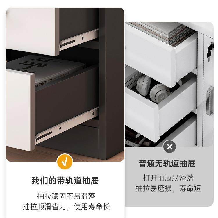 文件柜办公室桌见详情锁下收纳柜带抽矮柜屉柜木质边柜储物柜落小
