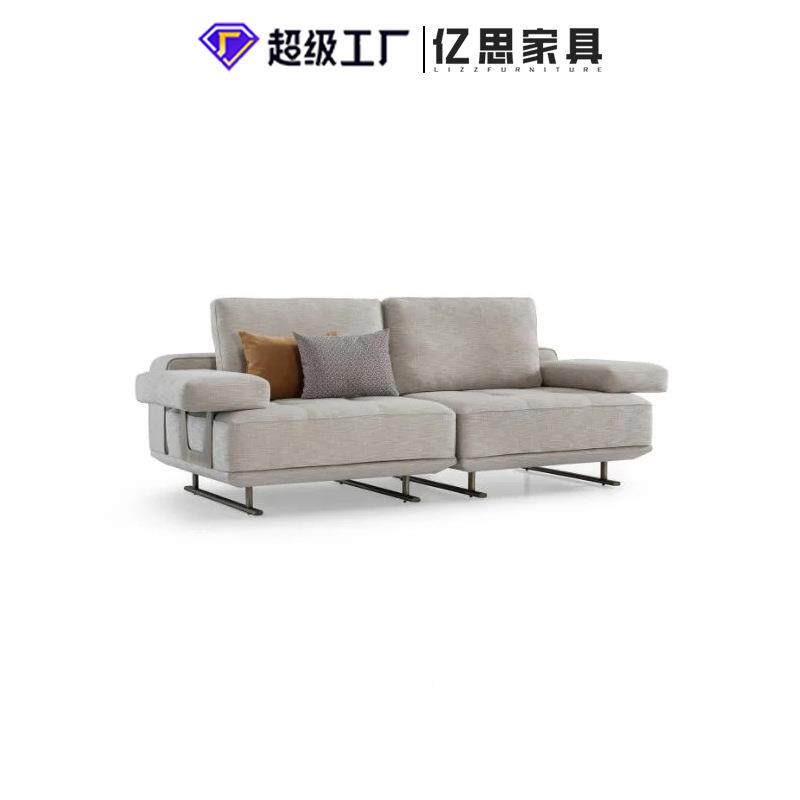 意大利不锈钢轻奢沙客发组座合高档3032厅家具三人休闲华沙发豪沙