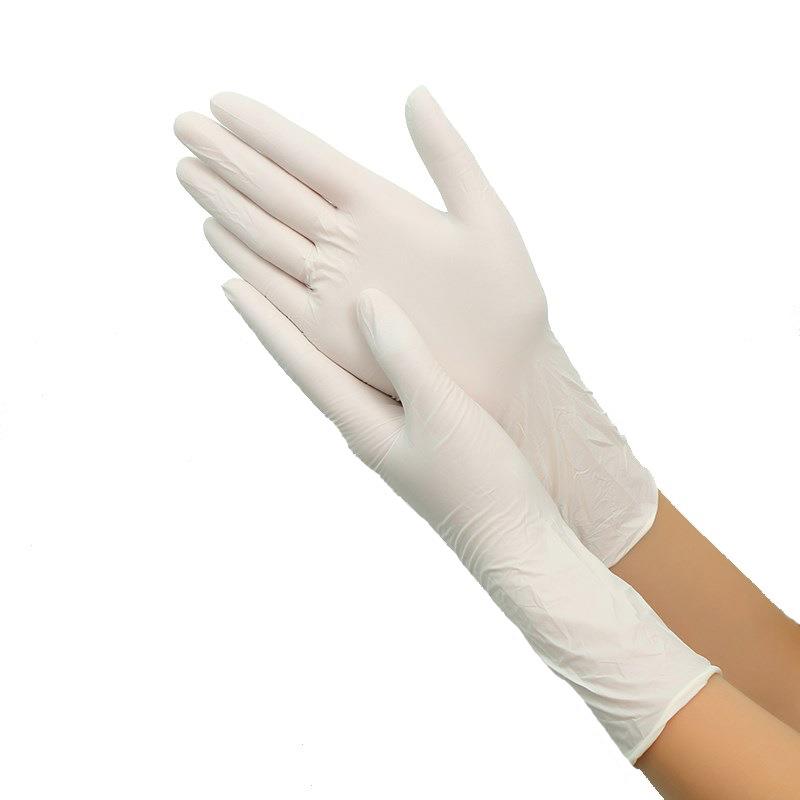 一XXF次性丁腈手套1寸2白色加长加橡厚无粉防油防水高耐酸碱弹胶
