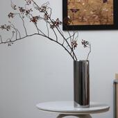 北瓷欧纯色陶直筒花瓶创意水培花器现代简约轻奢风级012高感装 饰