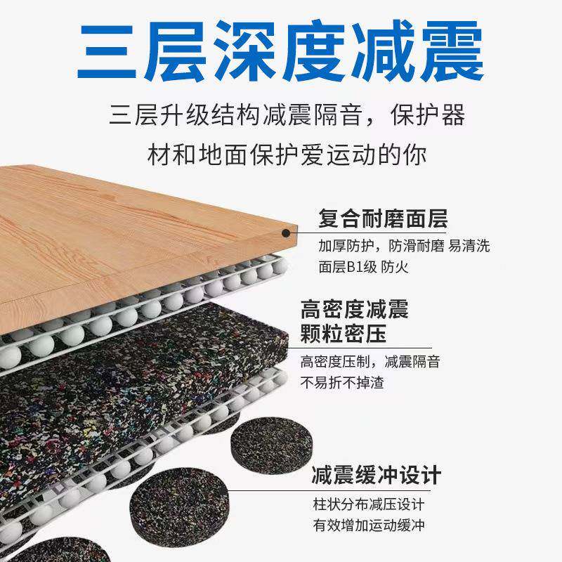 健身房橡胶垫无气地味木纹橡胶板减地震隔音GIV橡胶地板健身瑜房