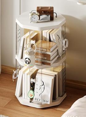 书架书家用旋物转多层籍置架落地式轻奢带轮可移动收AYS纳架储可