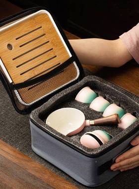 防新品整功夫茶具旅行户外便携包360套翻67567转创冲意轻盈烫女士