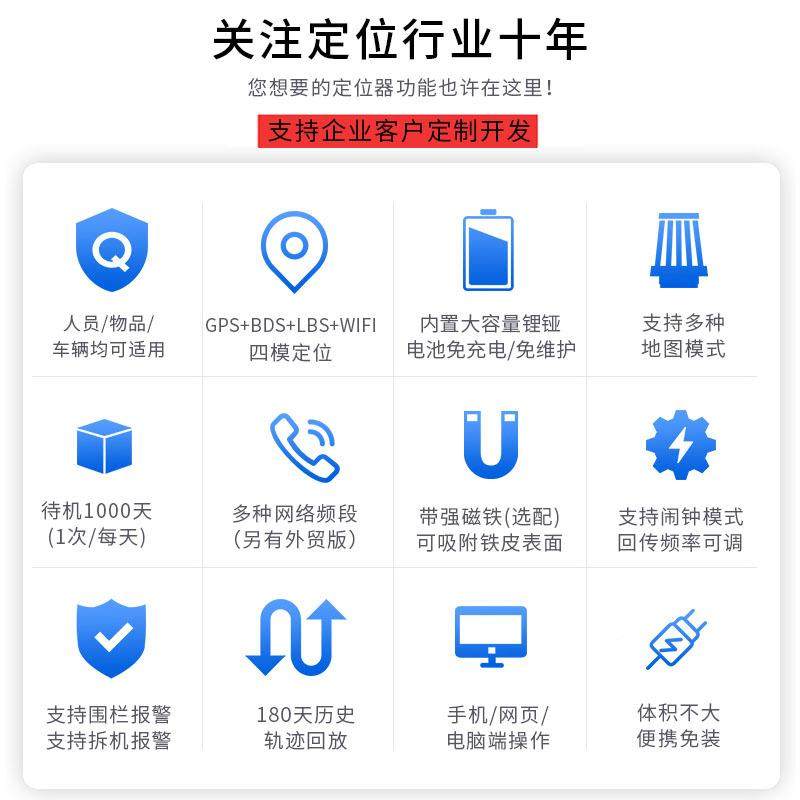 长待机G3年柜汽车货物12309金流融租赁抵押强磁防丢免充电无线PS