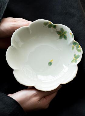 花纯手绘桂壶承复古茶草木灰茶托盘点盘家用陶果瓷功夫茶90314具