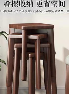 轻高级感家妆台实木凳子用书桌用客厅梳餐桌椅UBH子不占地奢方可