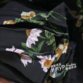 黑色褶皱碎花雪纺半身裙女夏季 新款 小个子花裙子半裙百褶裙长裙