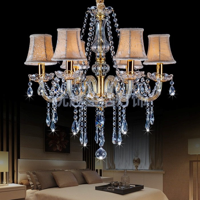 金色带灯罩蜡烛水晶吊灯客厅卧室饭厅餐厅酒吧酒店工程包邮送光源,家装灯饰光源,客厅吊灯,淘宝优惠券,粉丝福利购,淘宝优惠卷