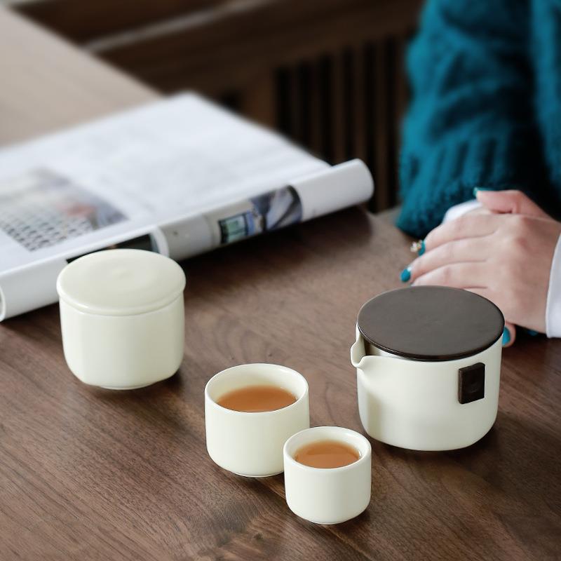 快客杯日式一壶两杯便携旅行茶具套装二杯茶具时尚轻便办公茶具