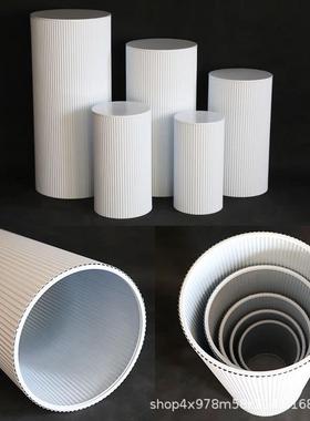 庆铁艺褶皱桶EOH柱婚甜品台引道具婚礼迎宾区蛋糕台布置派圆对路