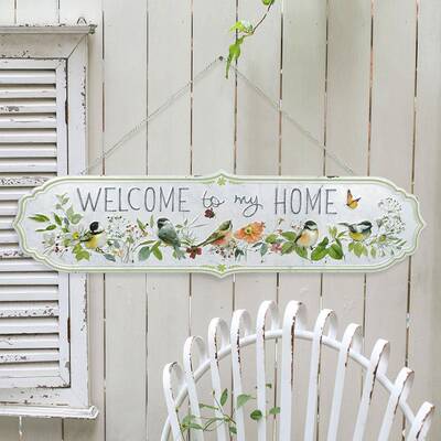 花铁艺墙PJQ挂牌外拱门阳户台欢迎园牌面装饰欧式门牌标识牌