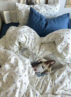 开学季多巴胺卡通CFO学肤生宿水三件舍套亲洗棉单人床上用品六件