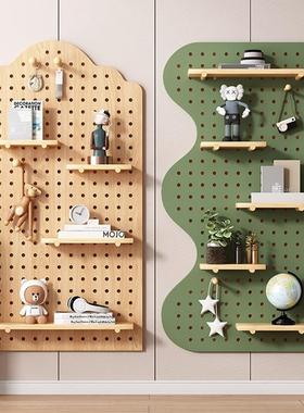 收纳架入户墙邮面置物玄关墙壁网红墙上实木板SWP洞洞架挂板隔板