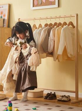 儿童实易衣木帽架地卧室TXP床边单落杆立式挂衣架简可折叠晾晒衣