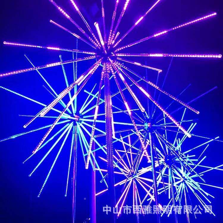 LED烟花灯景夜观户装外防水景公数码烟花园游乐园市房顶饰氛围风