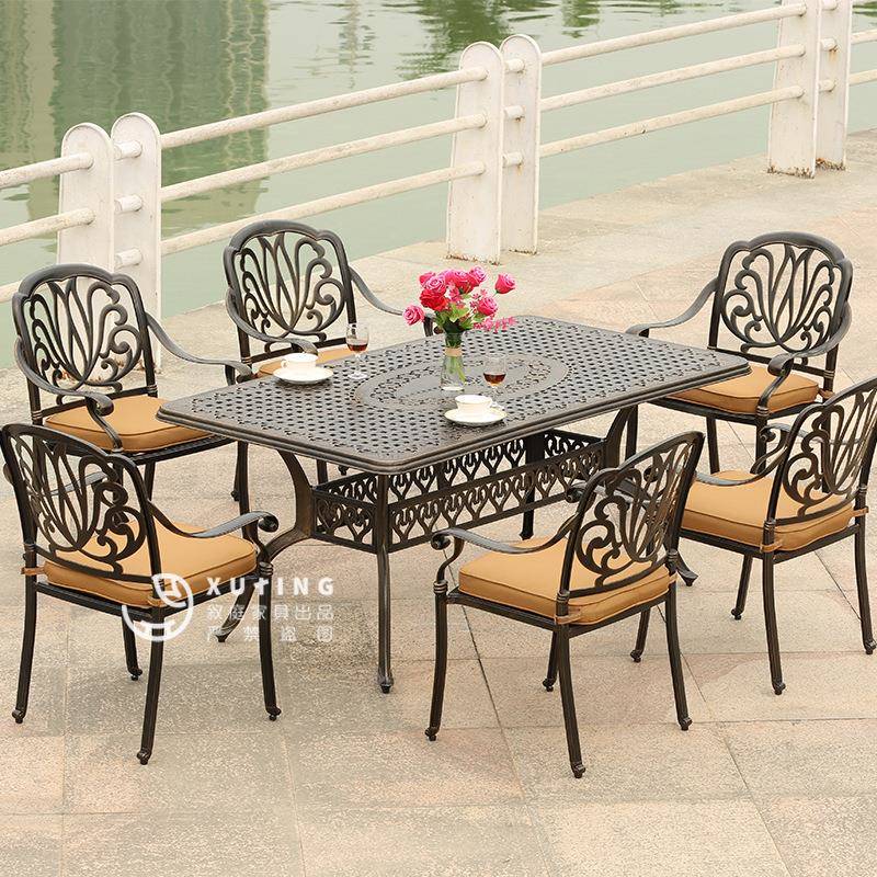 户休外铸铝桌椅庭院花园露天式欧闲铁艺家具阳台室露台外铸铝049A