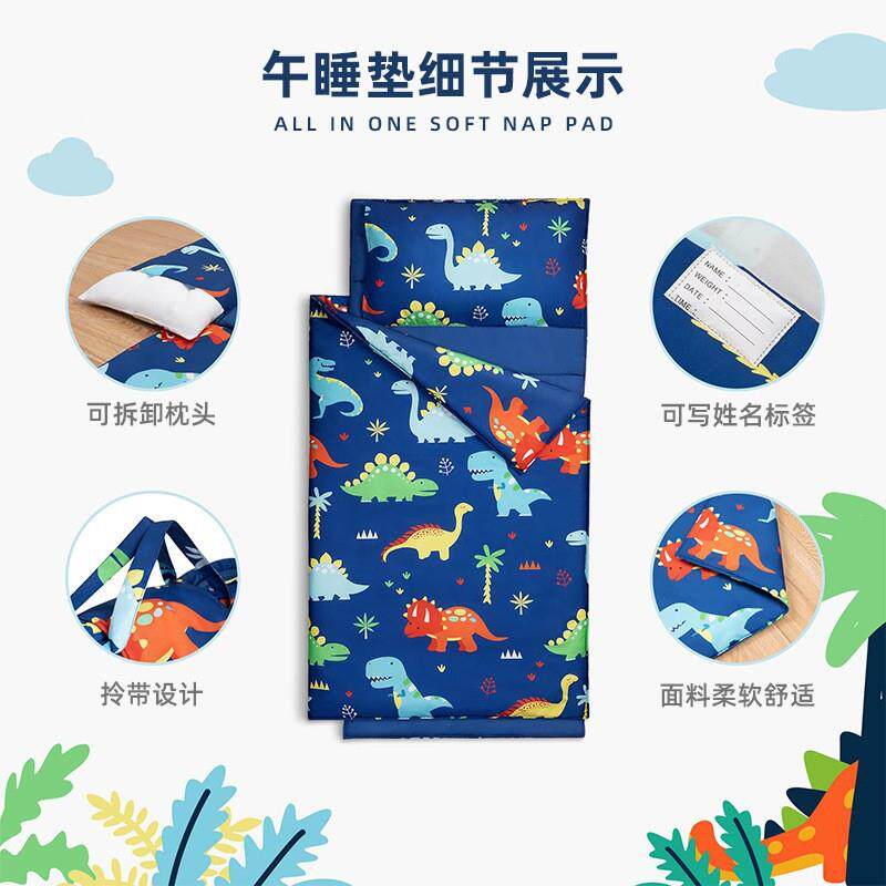 热销印花恐龙睡袋便睡携式儿午睡垫童叠防踢被413秋冬加厚可折袋